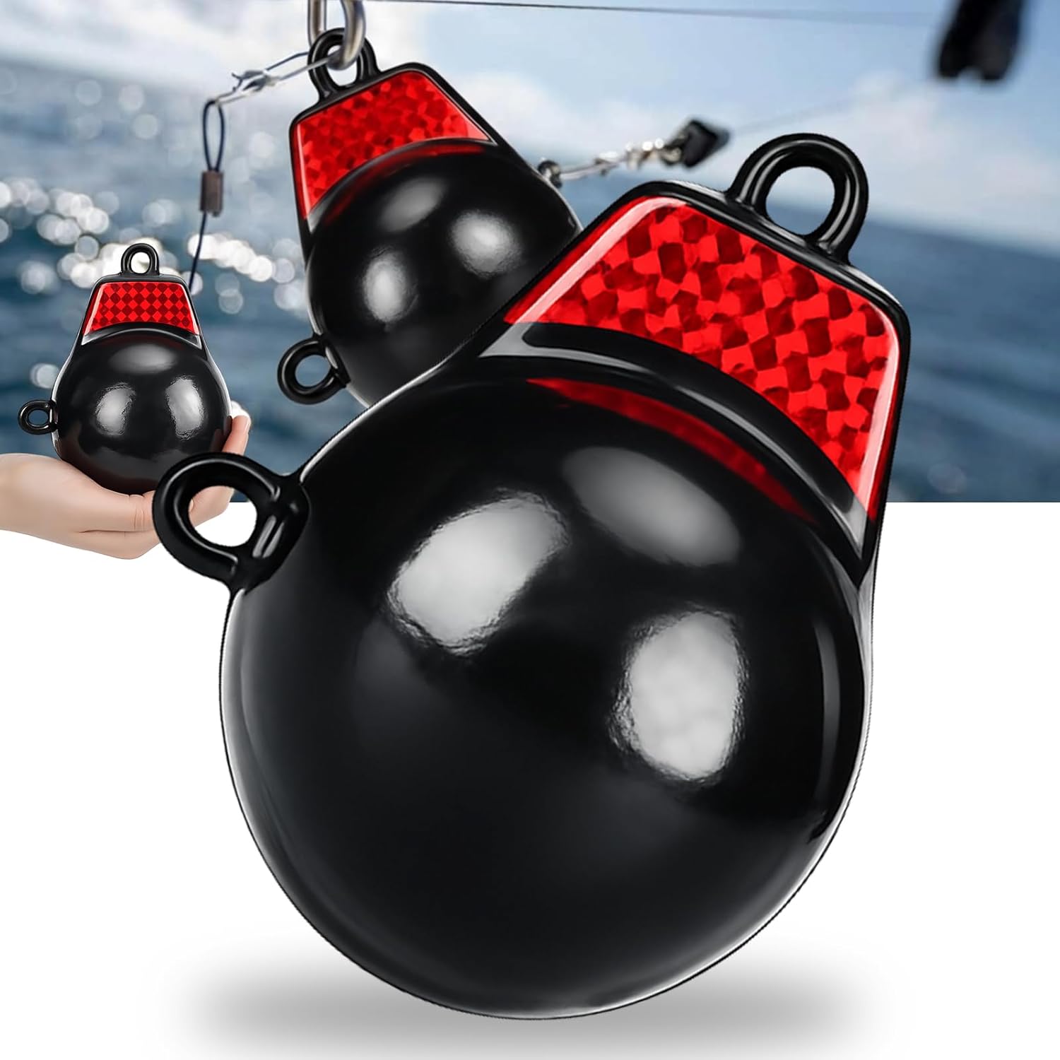 Coated Downrigger Ball Weight with Keel Downrigger Weights Vinyl-Coated Trolling Weight for Boats Round Marine Accessories Black