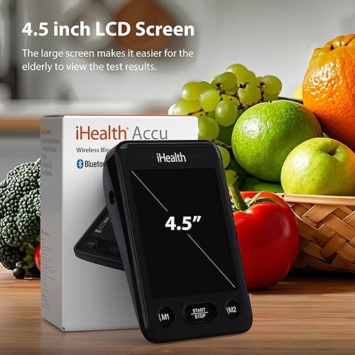 Miniatura 5 de iHealth Accu Monitor de presión arterial  Pantalla LCD grande de 4.5 pulgadas, clínicamente precisa, alerta de latidos cardíacos irregulares,