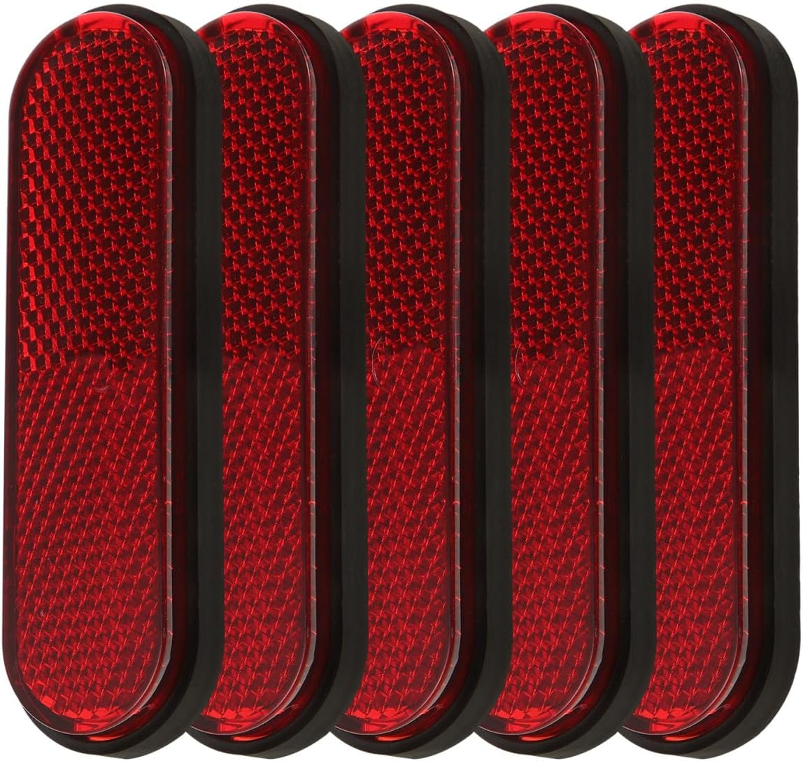 WOONEKY 5pcs Compact Red Reflective Bike Reflectors Accessories Portable Bicycles Reflectors Plastic Material