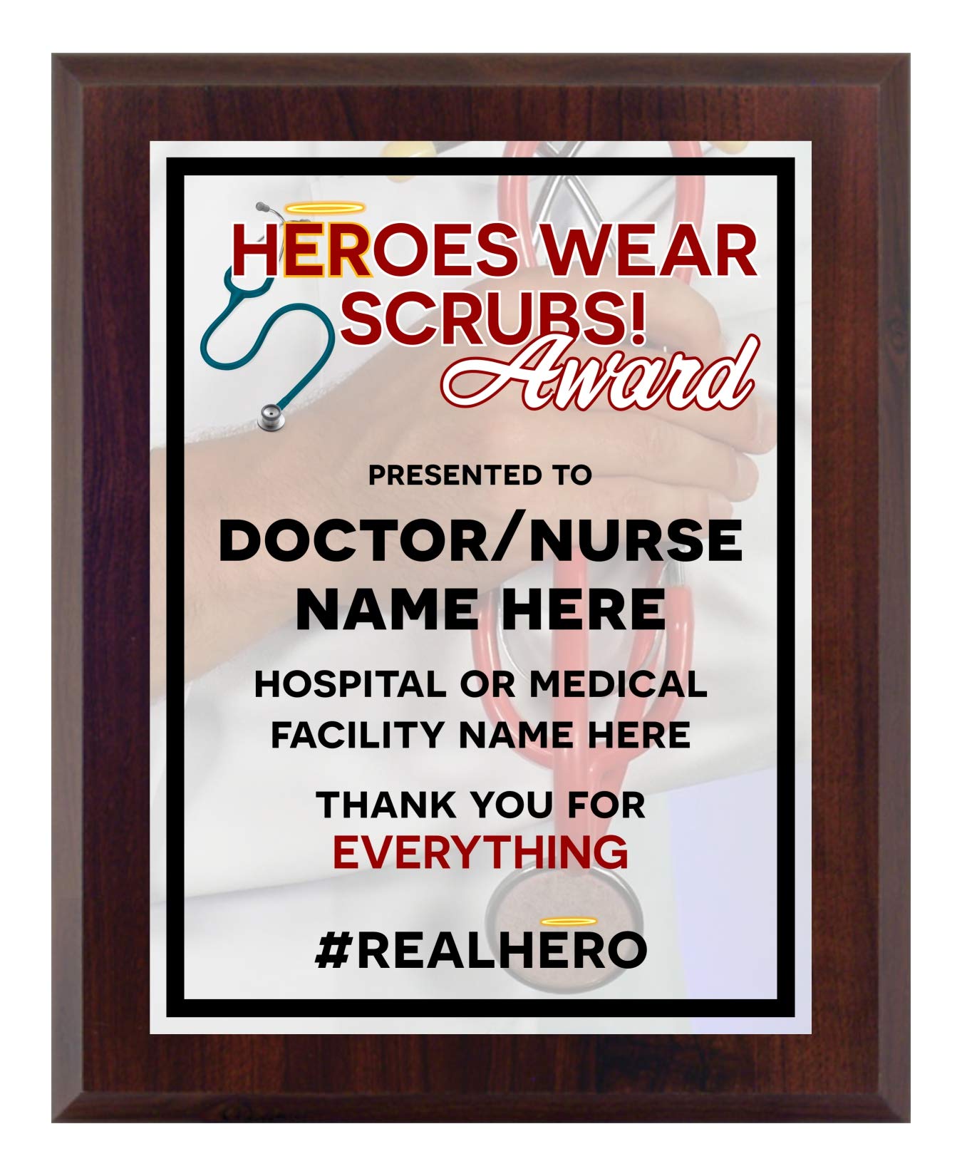 Personalized Award for Doctor, Nurse, Health Care Professional - Customize Now!