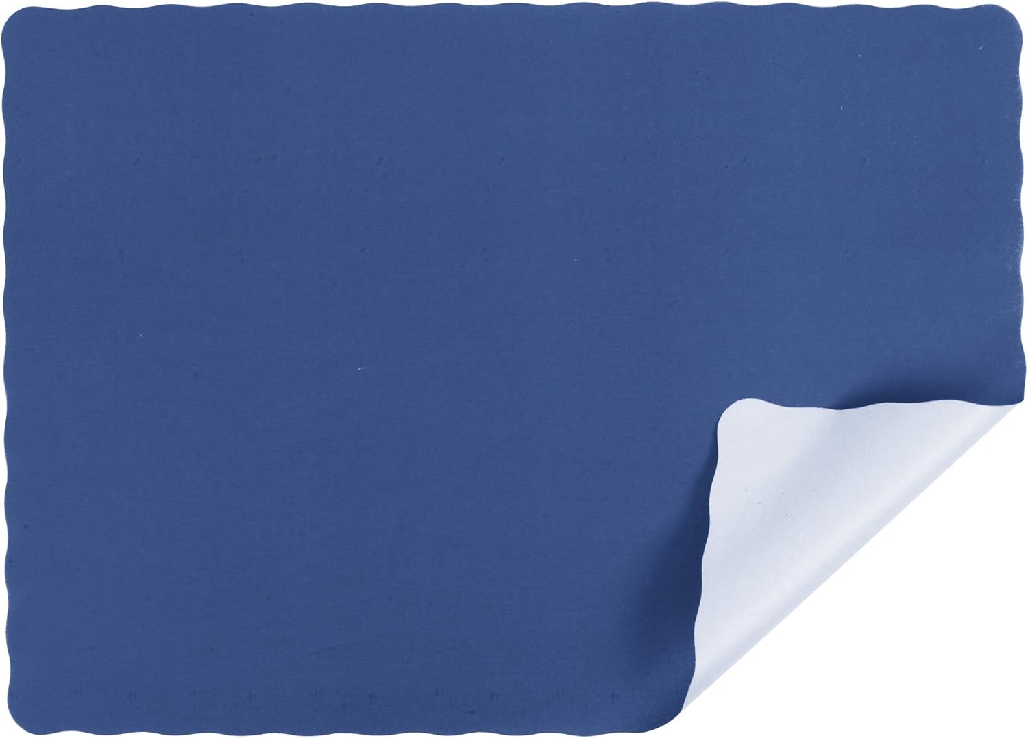 Navy Blue Colored Paper Placemat with Scalloped Edge - 1000/Case Size: 10" x 14"