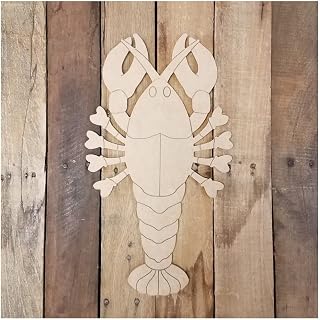 Cajun Crawfish Wood Craft Unfinished Wooden Cutout Art DIY Wood Sign Inspirational Wall Plaque Rustic Wood Wall Hanging Decor for Home Room Office Garden Kitchen
