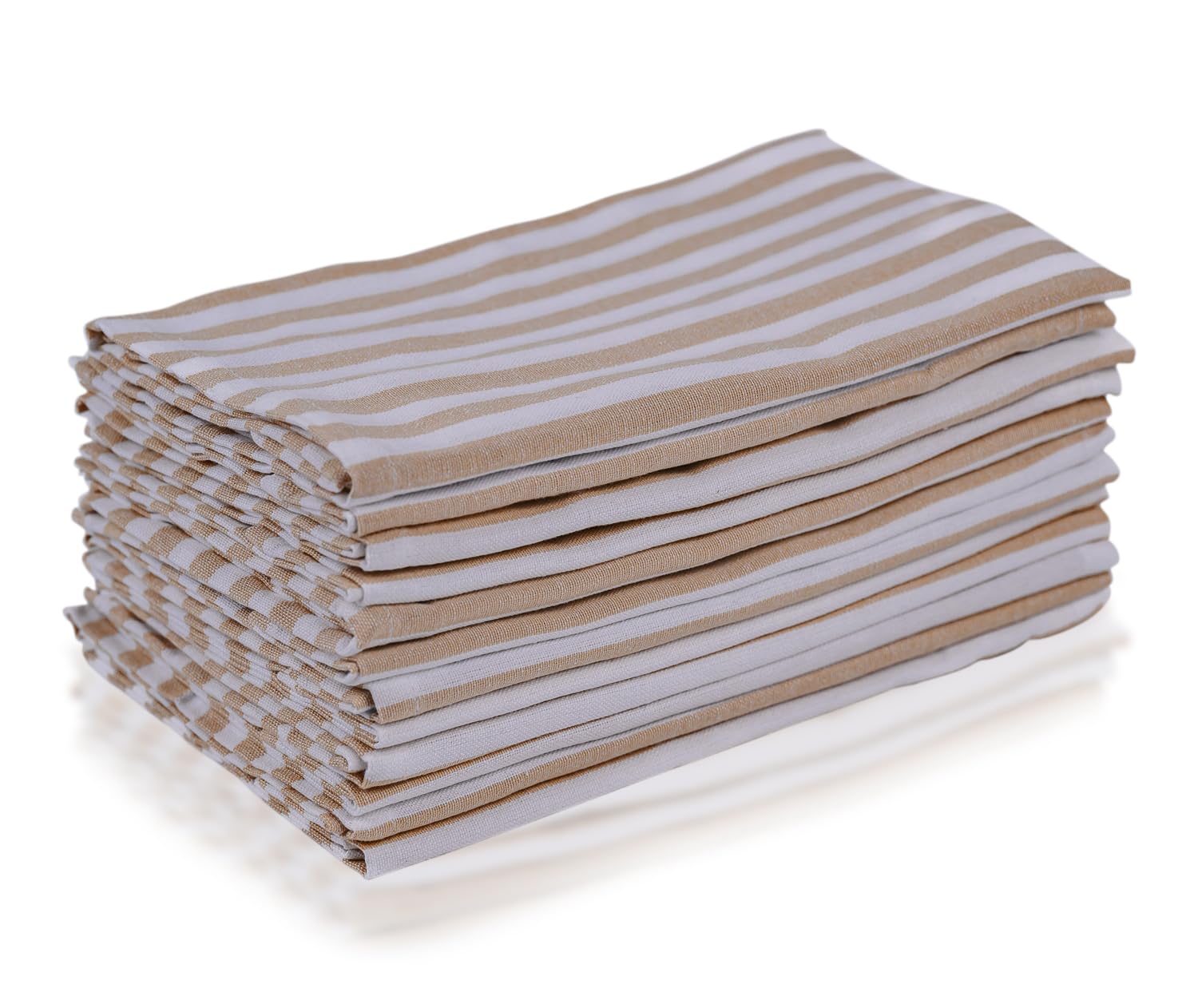 mon bijou® Set 36 Tovaglioli di Stoffa a Righe Beige e Bianche 45x45 cm – 100% Cotone Lavabili a 60 °C – Ideali per Ristoranti Hotel Catering – Tovaglioli Eleganti e Riutilizzabili da Tavola