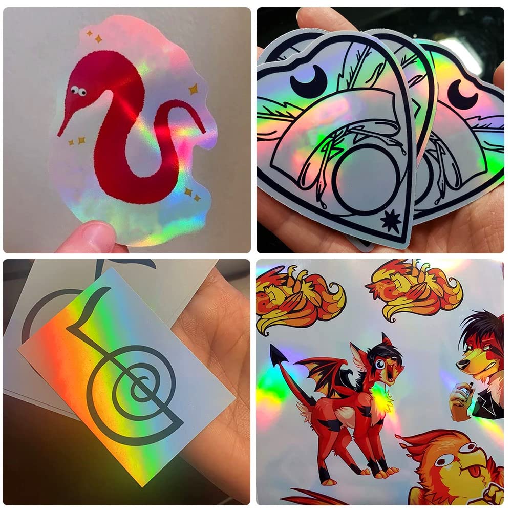 Carta Adesiva Olografica Termica - 20 Fogli A4 Per Stampanti | Vinile Impermeabile E Stampabile - Foto 3