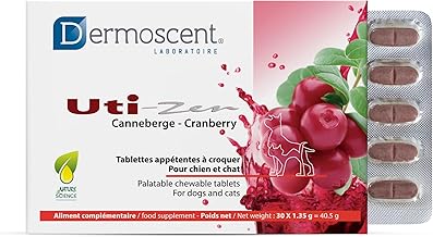 UTI-Zen Cranberry for Dogs & Cats | Appetite Chewable Tablets | Natural Food Supplement | 30 x 1.5 g | Dermoscent