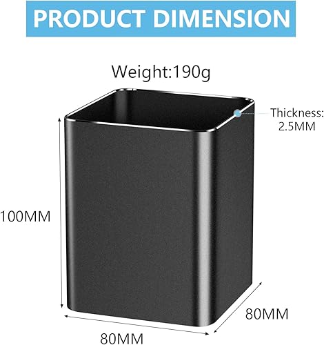 Miniatura 4 de Soporte para bolígrafo, taza cuadrada para bolígrafo, soporte para lápices de metal, organizador de papelería de escritorio, accesorios de