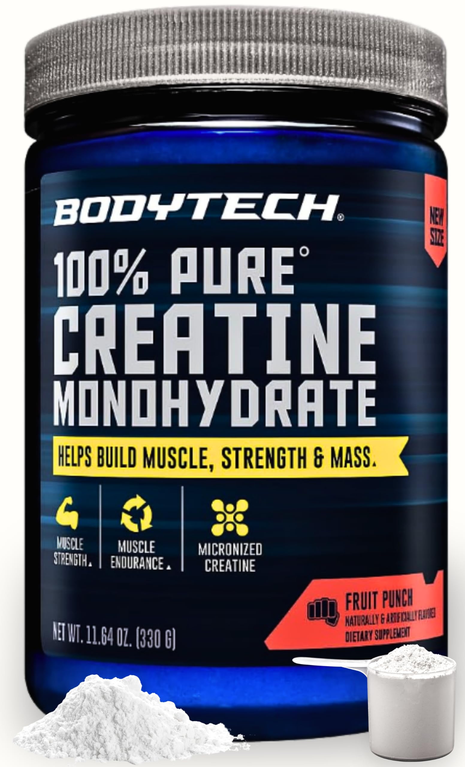 BodyTech Creatine Monohydrate Powder, Fruit Punch, 11.64 Oz, 55 Servings Fruit Punch 55 Servings (Pack of 1)