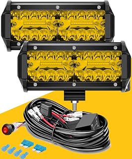 HILLSKING 7inch LED light bar,Amber &yellow pod/fog lights bar