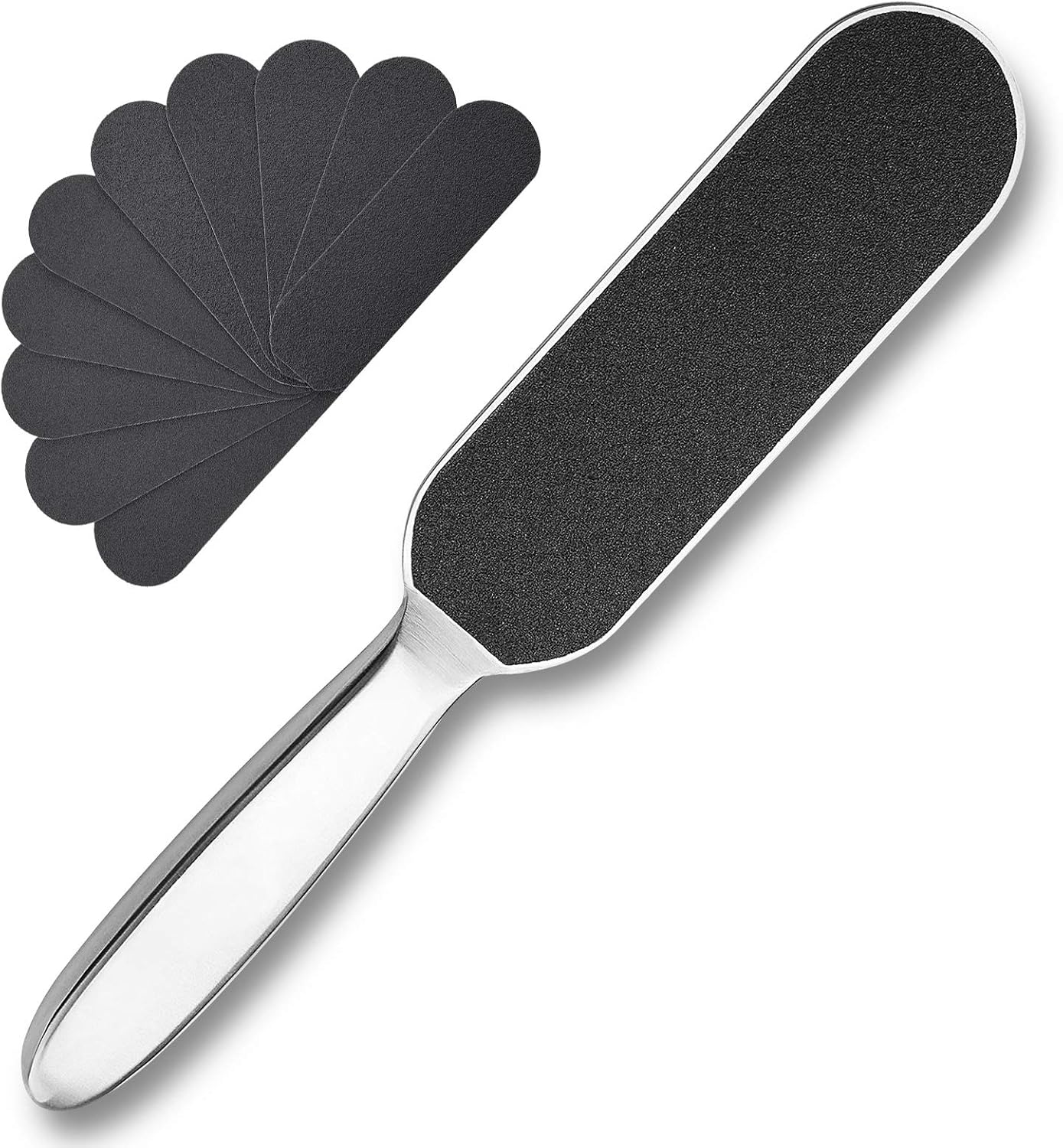 EagleKing Pedicure Foot File, Stainless Steel Scrubber with Replacement Pads, Remove Callus & Dead Skin