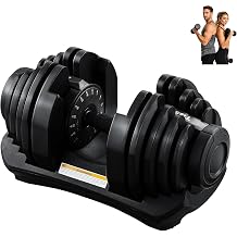 BSTSEL Adjustable Dumbbells Set Single, Pair, Muscle Building, Strength Training, Adjustable Weights for Home Gym, Space Saving, Safety Locking Mechanism