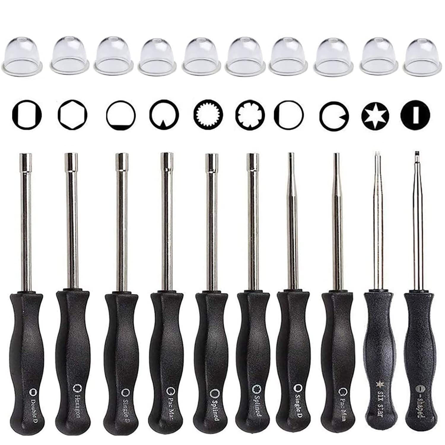 Hippotech Pack Of 10 Carburetor Adjustment Tool And Primer Bulbs For Common 2 Cycle Carburator Trimmer Weed Eater Chainsaw