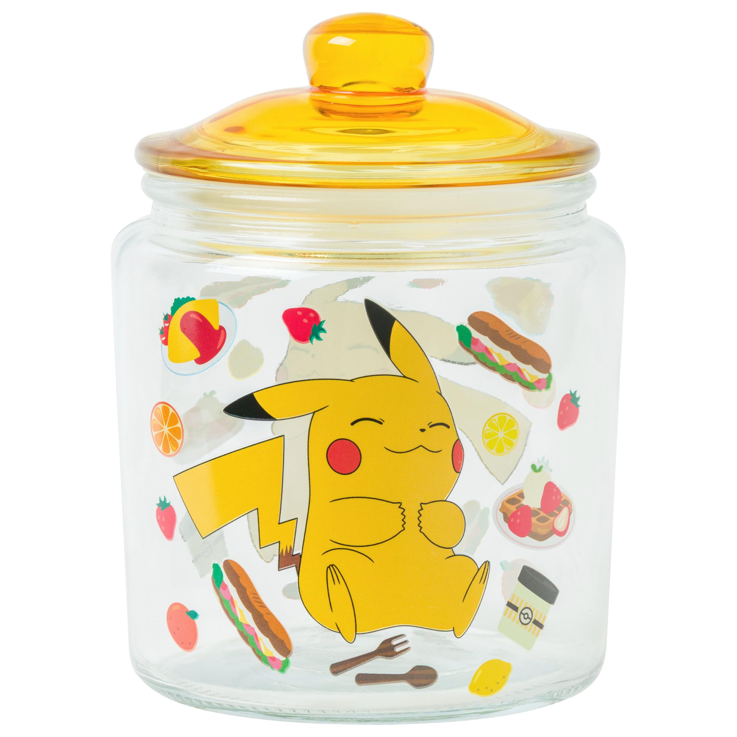 Silver Buffalo Pokemon Pikachu Food Cravings Glass Jar with Lid
