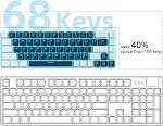MageGee portatif 60% Clavier de jeu mécanique, MK-Box LED Compact rétroéclairé 68 Clés Mini Clavier de bureau filaire avec commutateur bleu pour ordinateur portable Windows PC Mac - Bleu/Blanc