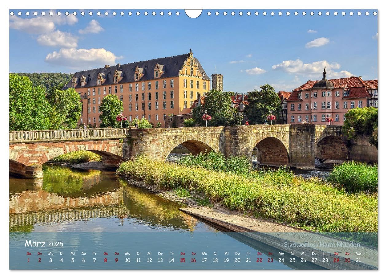 Burgen, Schlösser, Herrenhäuser im Weserbergland (Wandkalender 2025 DIN A3 quer), CALVENDO Monatskalender: Zauberhafte Impressionen der Weserrenaissance (CALVENDO Orte)