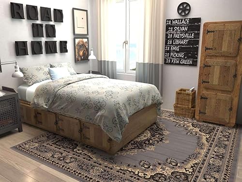 Vista 881 de Unique Loom Reza Collection- Alfombra, Polipropileno, Marrón Marrón/ marfil