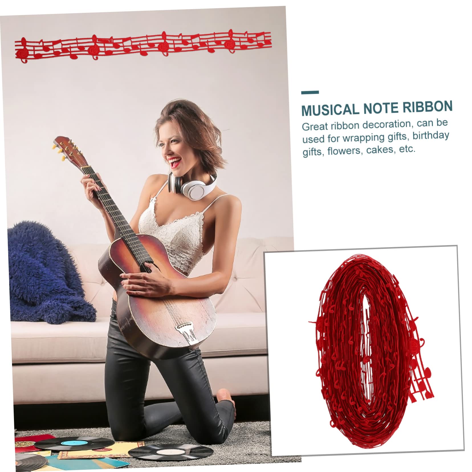 STOBOK 4stücke Musiknoten Satinband Yards Geschenkverpackung Haaraccessoires Festdekoration Robustes Material Für Kreative Bastelprojekte Für Feiern Besondere Anlässe