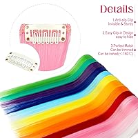 Vista 4 de FELENDY 12 extensiones de cabello con clip de color, lacio, ondulado, sintético, para mujer