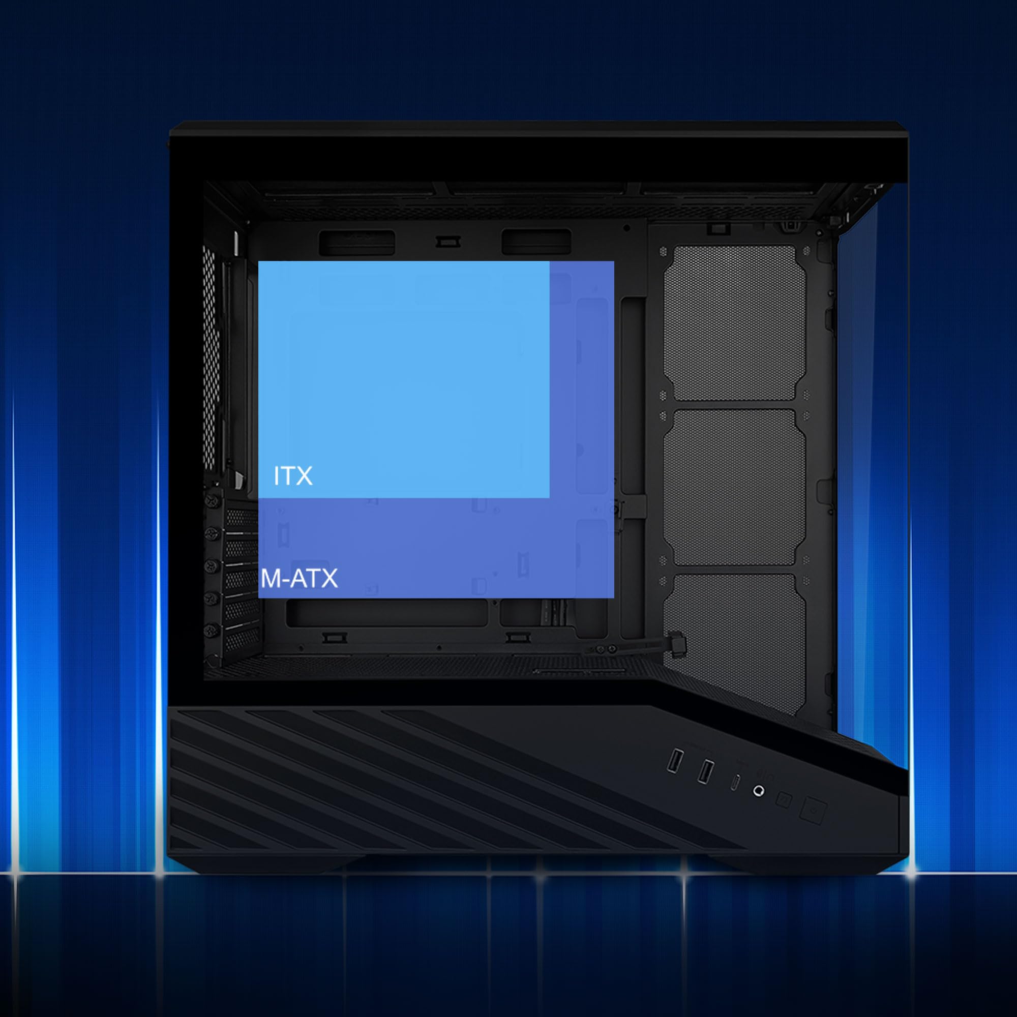 LIANLI Vector V100R Mini Tower PC Case, senza colonna, connessione posteriore m-ATX/m-ATX/Mini ITX, dotata di 4 ventole standard ARGB, V100RMIX, autorizzata giapponese