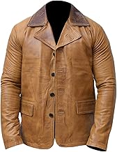Men's Red Redemption II Dead Arthur Morgan Tan Brown Real Leather Coat Jacket with a Complimentary Credit Card Holder