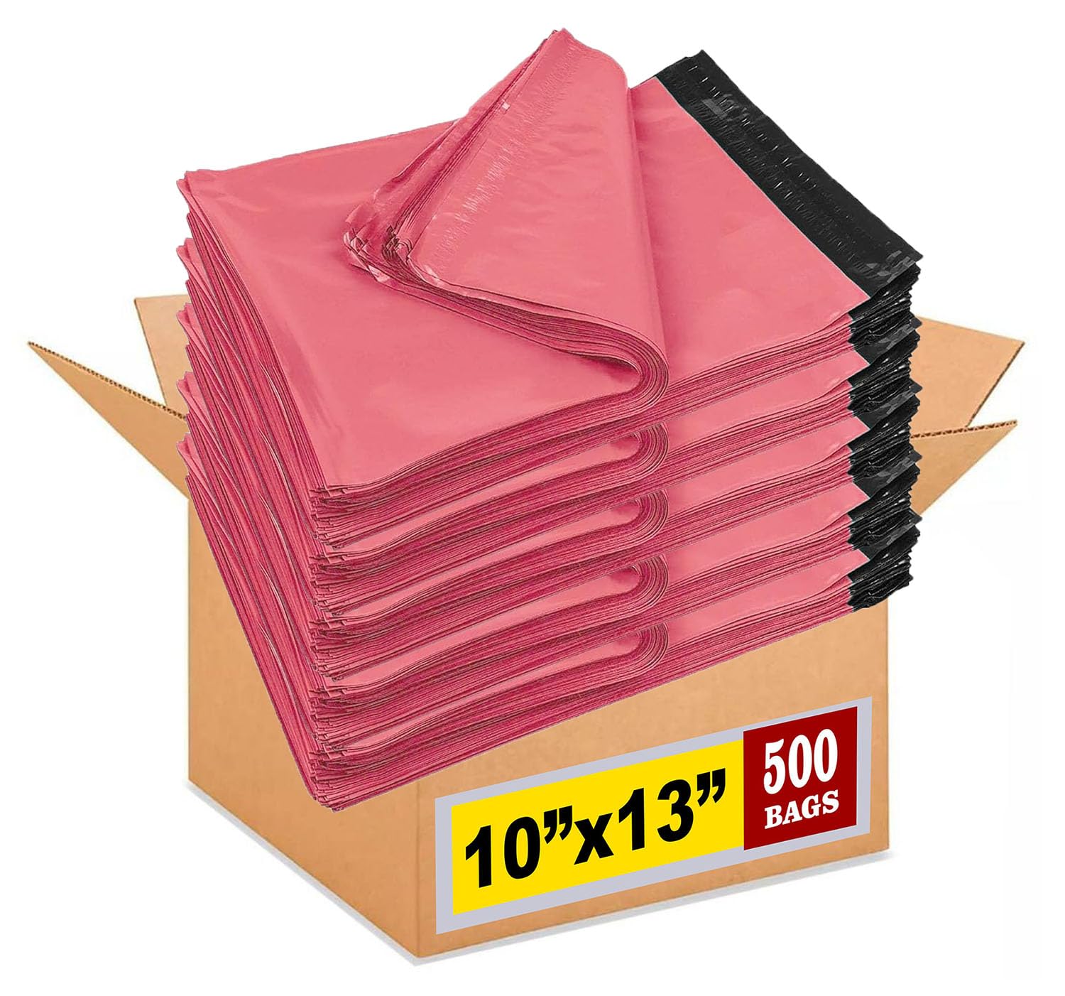 iMBAPrice Poly Mailers 10x13 Inch, 500-Pack Dusty Rose Pink | Strong Adhesive Self-Seal Shipping Envelopes, Waterproof Mailing Bags for Clothing, Books & Accessories Packaging