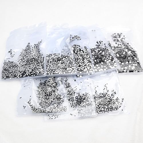 Miniatura 9 de 1440 diamantes de imitación SS20 para arte de uñas de vidrio transparente blanco con parte trasera plana, piedras preciosas para manualidades, uñas,