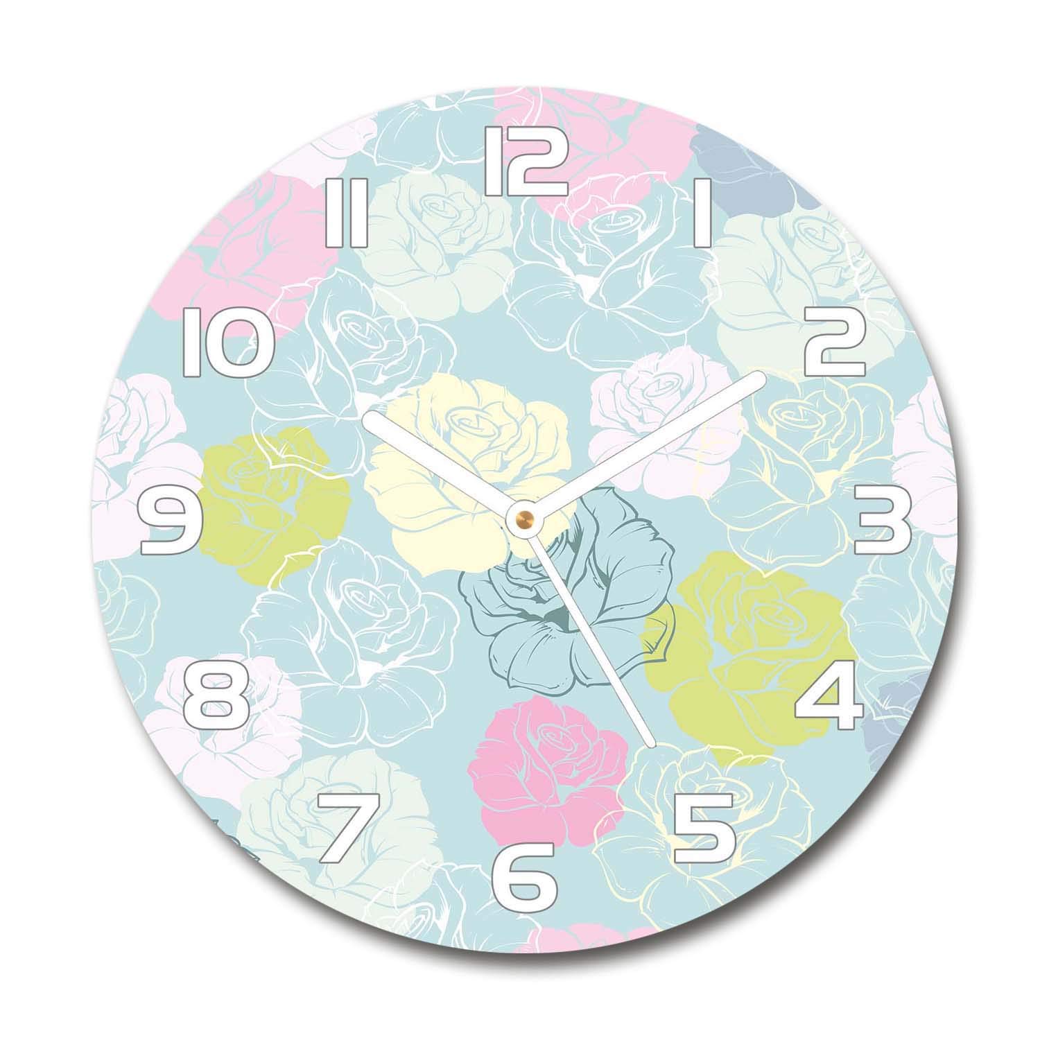 Horloge en verre silencieuse 60x60 cm Tulup pour salon design