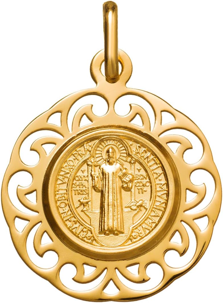 14K Yellow Gold Saint Benedict Medal. Size 0.71inch. Model Argyor 14/1877277/04