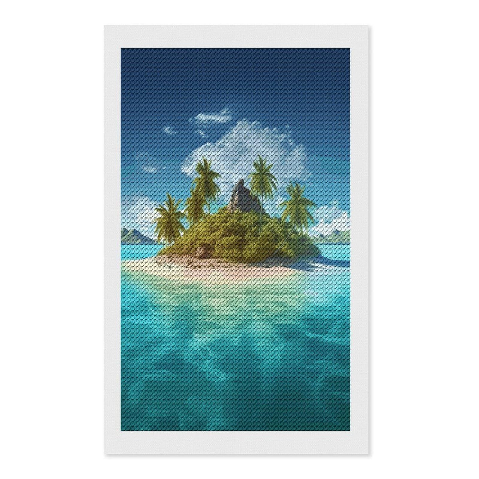 FekiLoot Tropical Island Diamond Painting Kits for Beginners DIY Diamond Art Kits for Adults Full Drill Round Diamond Dot Gem Art Painting Fun DIY Crafts for Home Kitchen Wall Decor Gift 12"x20"