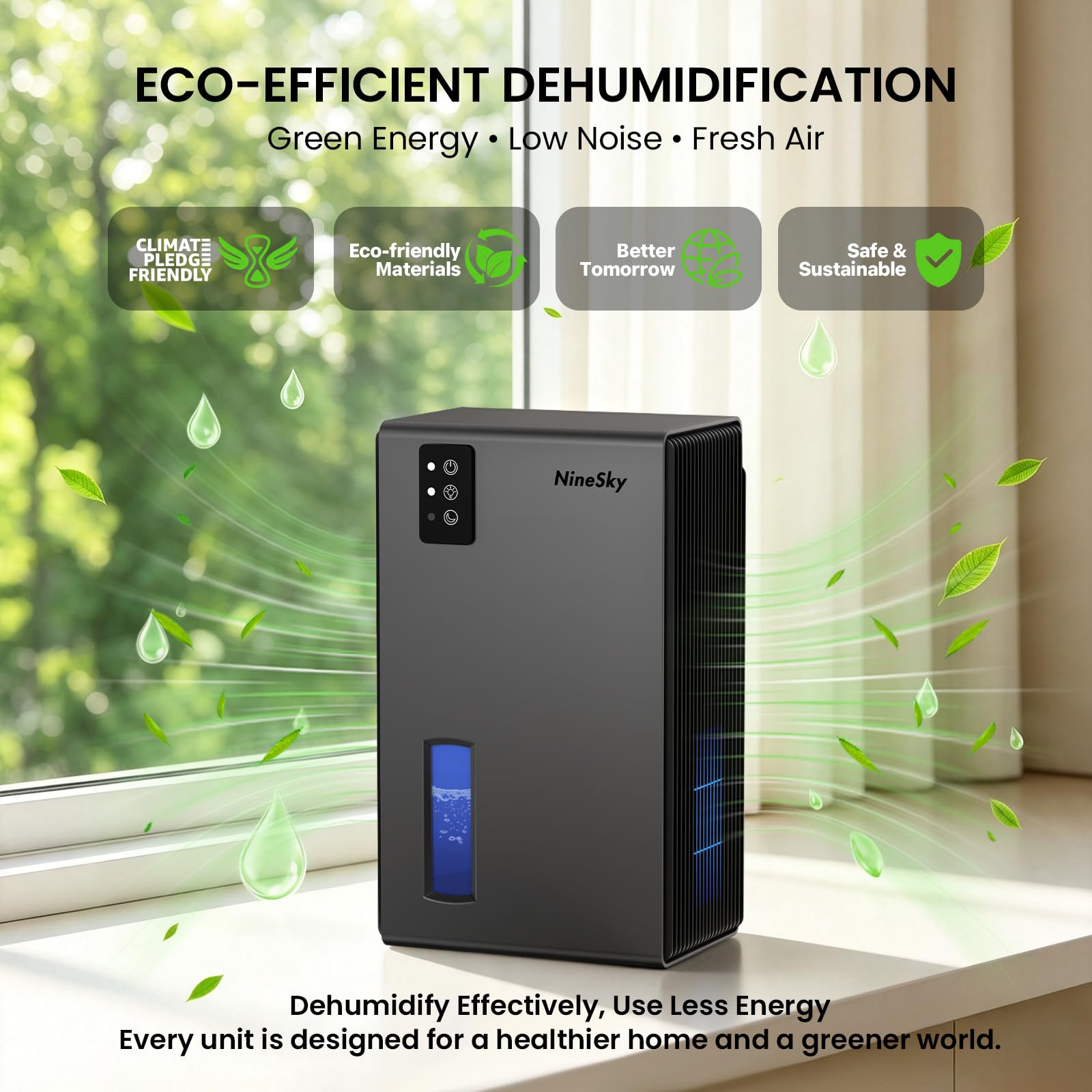 Dehumidifiers for Home, 1000 Sq Ft Dehumidifier with 95oz Tank Auto Shutoff
