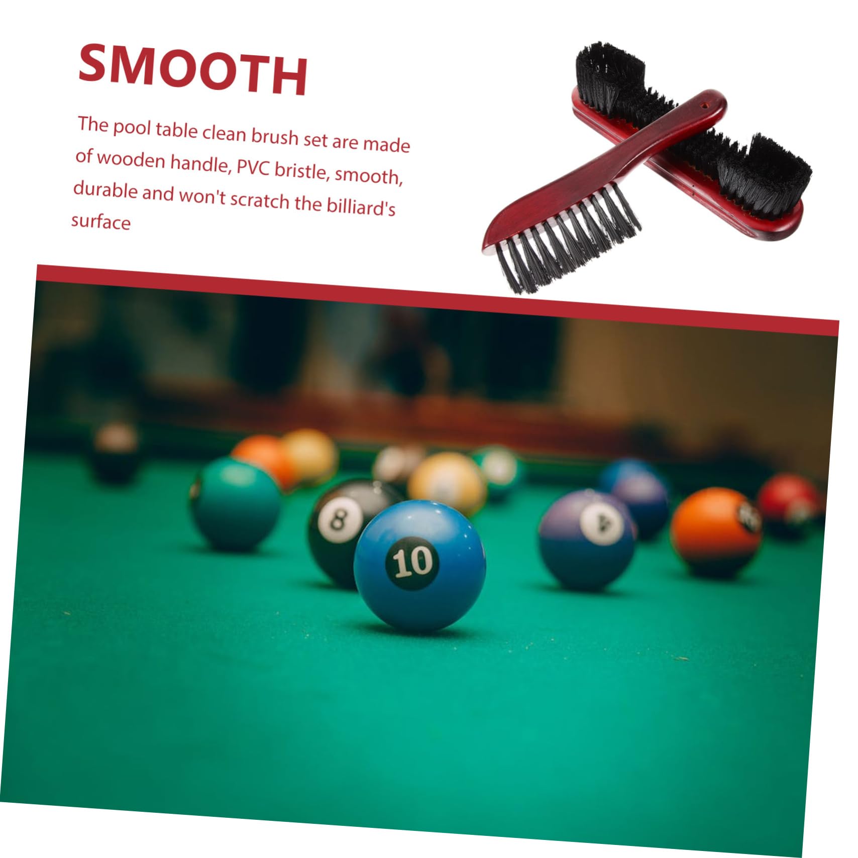 Toyvian 6piezas Cepillos De Limpieza para Mesa De Billar Portátil para Mantener La Mesa De Billiard Impecable Cepillos De Doble Longitud para Accesibilidad Completa