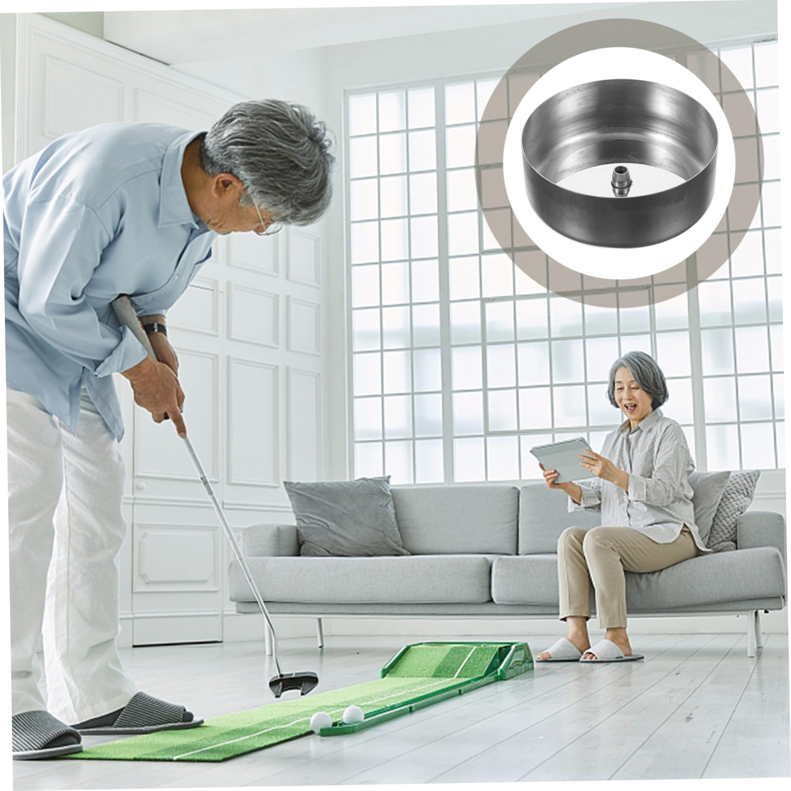 Toyvian Taza de Práctica de Putting de Golf 1 Juego de Acero Inoxidable