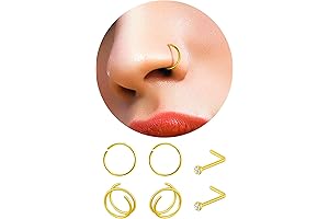 6 PCS Gold Nose Rings: Enhance Your Style with Delicate Piercing Jewelry