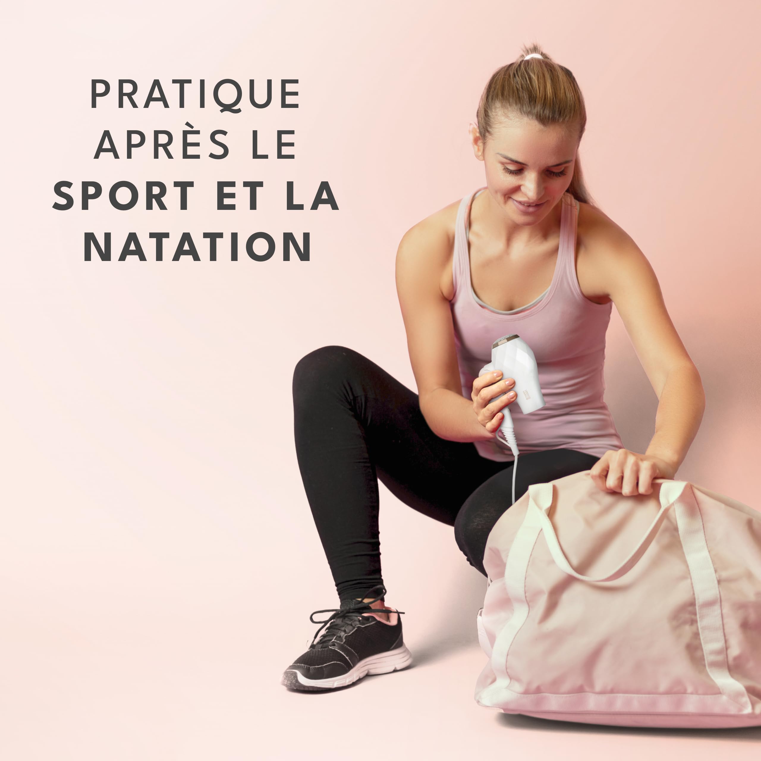 LEBENLANG Seche cheveux voyage pliable petit - 1000W & Double tension & Sac de voyage avec buse de coiffage inclus I Sèche cheveux ionique Hair dryer I Mini sechoir cheveux Séche cheveux leger