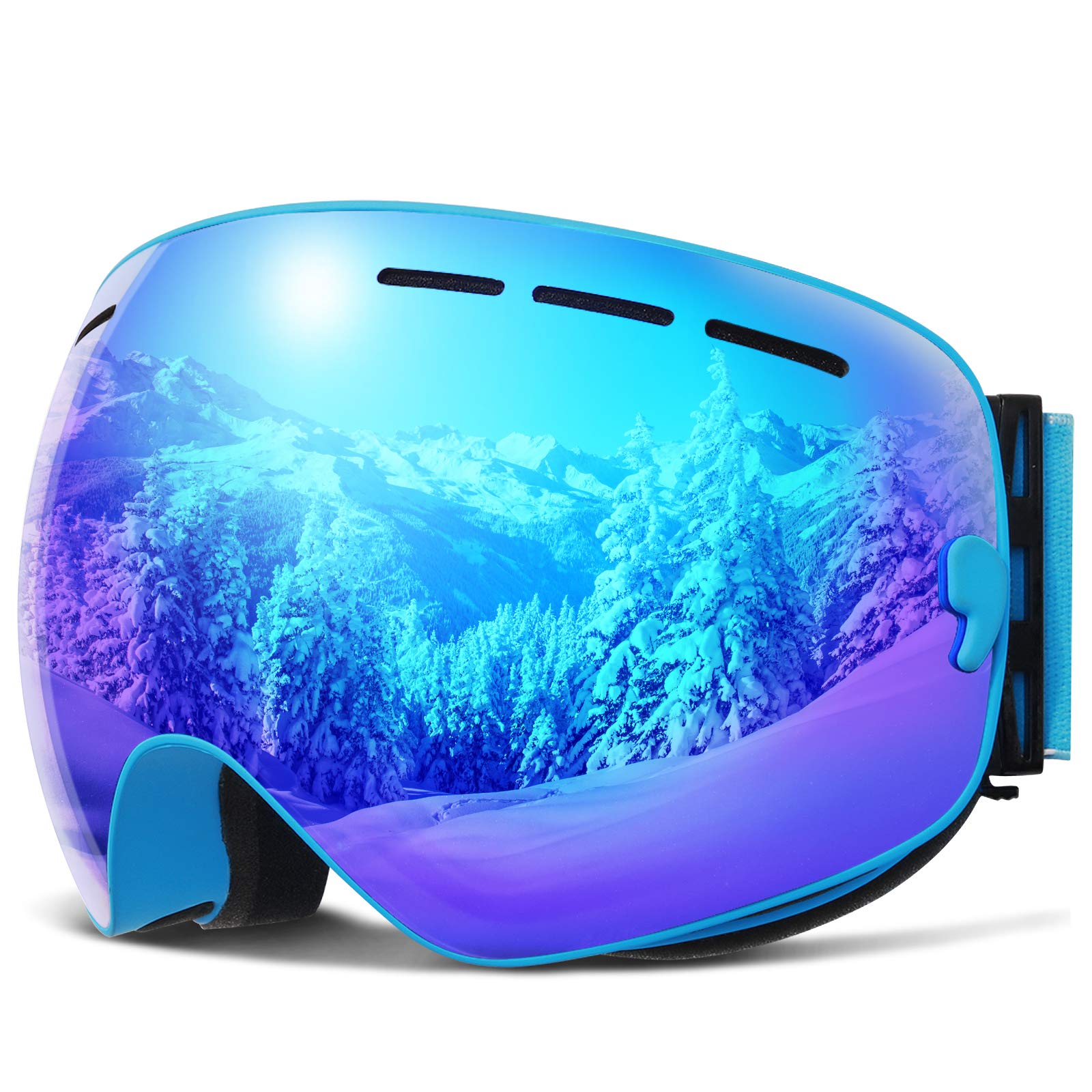 COPOZZ Polarized Ski Goggles, G1 OTG Snowboard Snow Goggles for Men Women Youth, Double Layer Anti Fog UV Protection