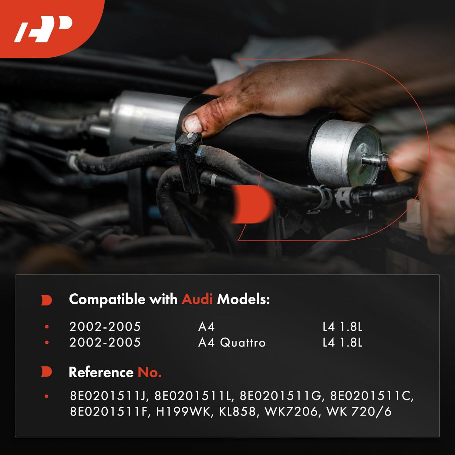 A-Premium Fuel Filter Compatible with Audi A4/A4 Quattro 2002 2003 2004 2005, 1.8L