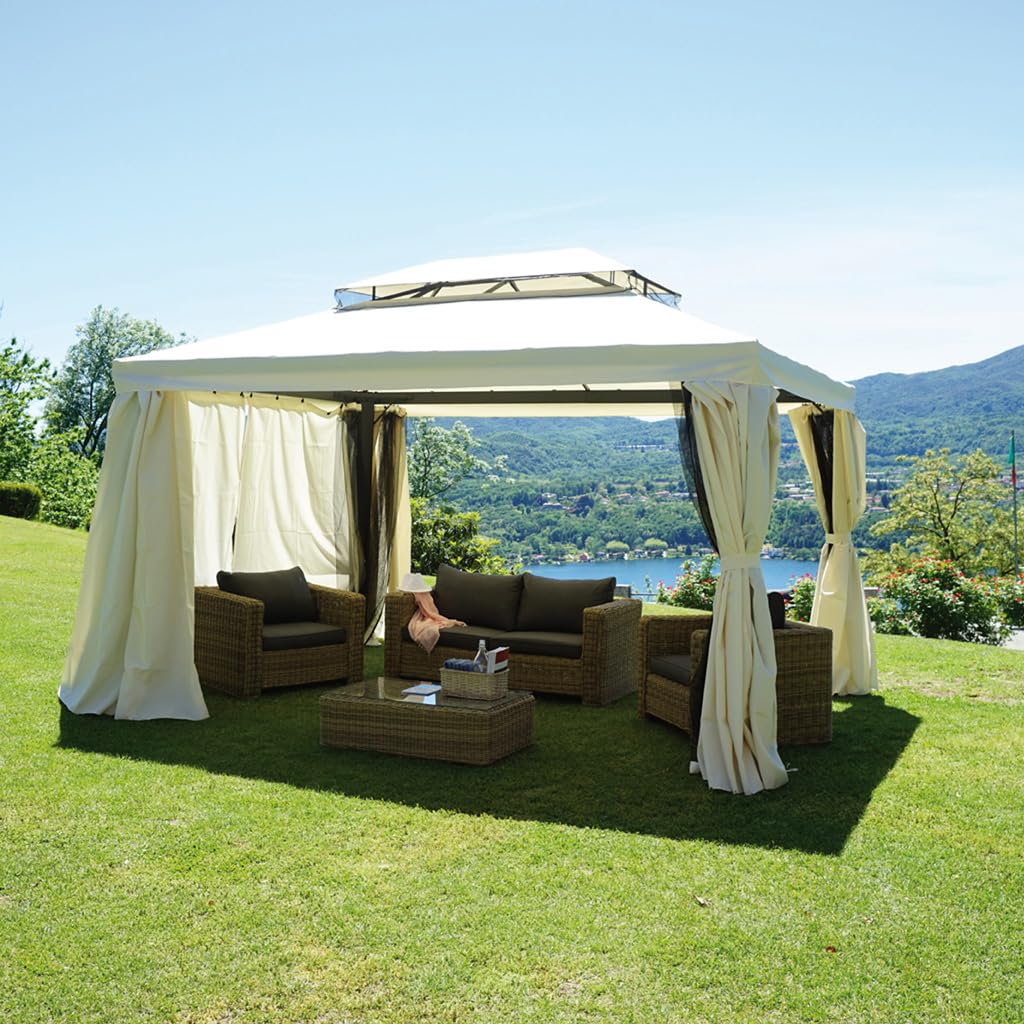 Telo Di Ricambio Per Gazebo Outsunny 3x3 M - In Poliestere Traspirante Con 10 Fori Di Drenaggio - Grigio Scuro