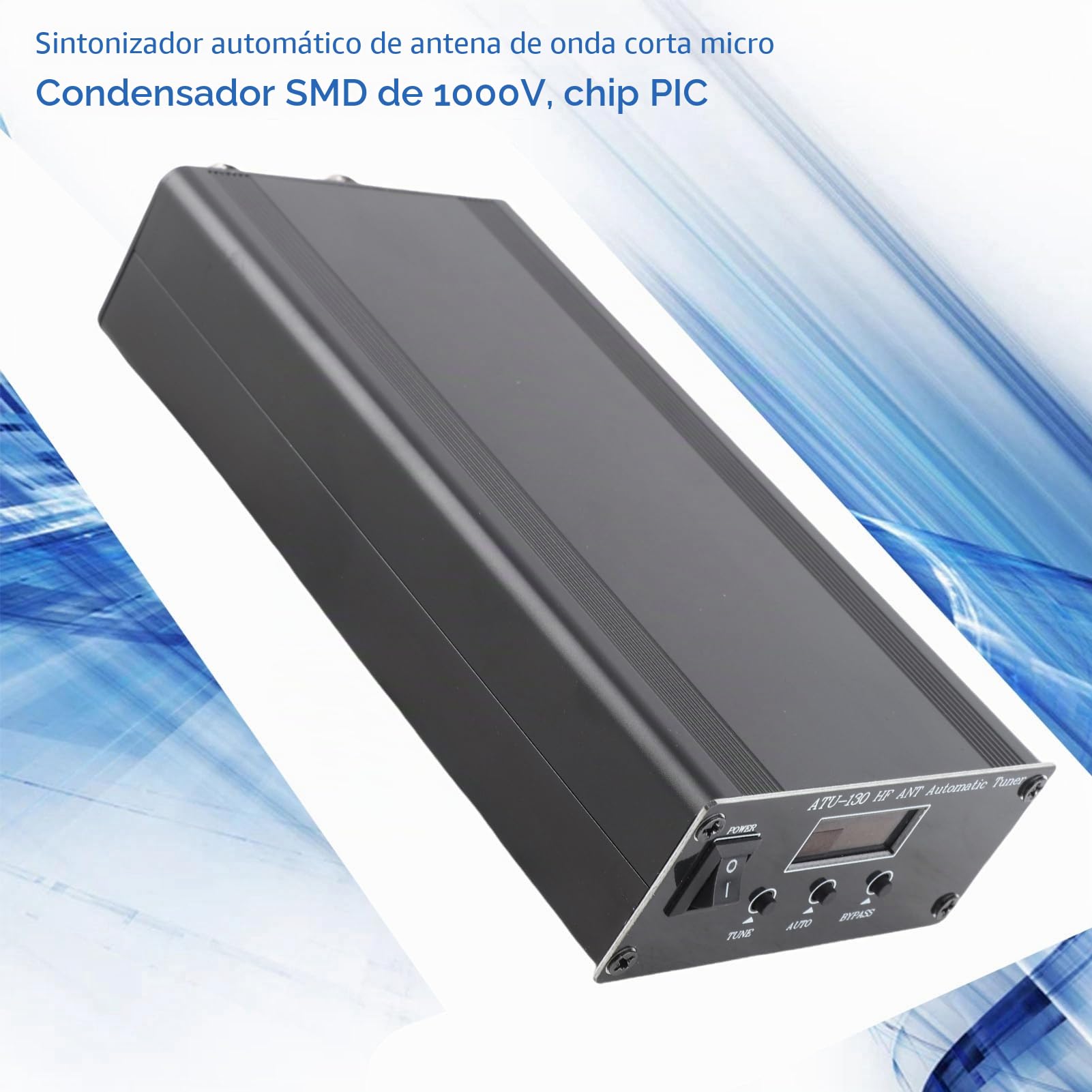 Sintonizador de Antena Automático ATU-130, 1,8-50MHz, 200W, Carcasa de Aleación de Aluminio, Sintonizador de Antena Automático de Onda Corta en Miniatura para el Hogar