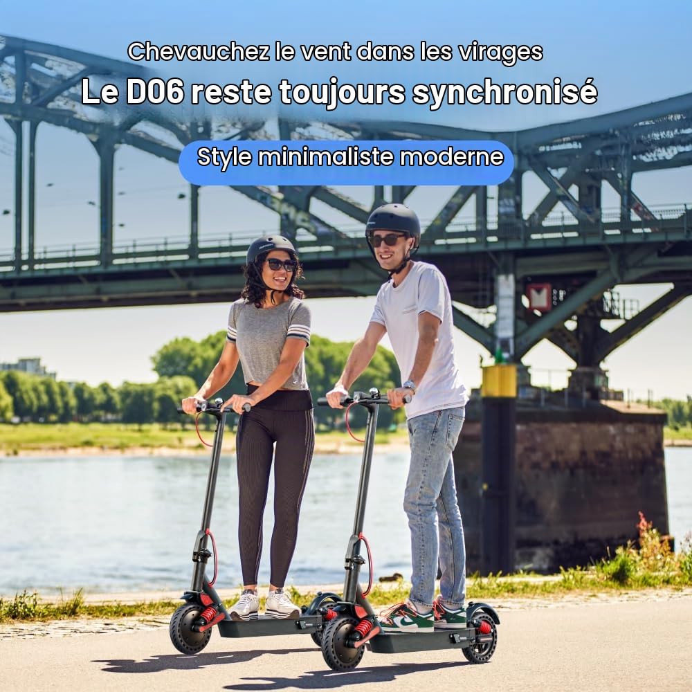 HX D06 Trottinette électrique Adulte Pliable avec Double Suspension,Scooter électrique Moteur 500W,36V 16 Ah,40-50km Longue Distance,25km/h,3 Vitesses,Double Frein,8.5" Pneumatici Solidi,APP