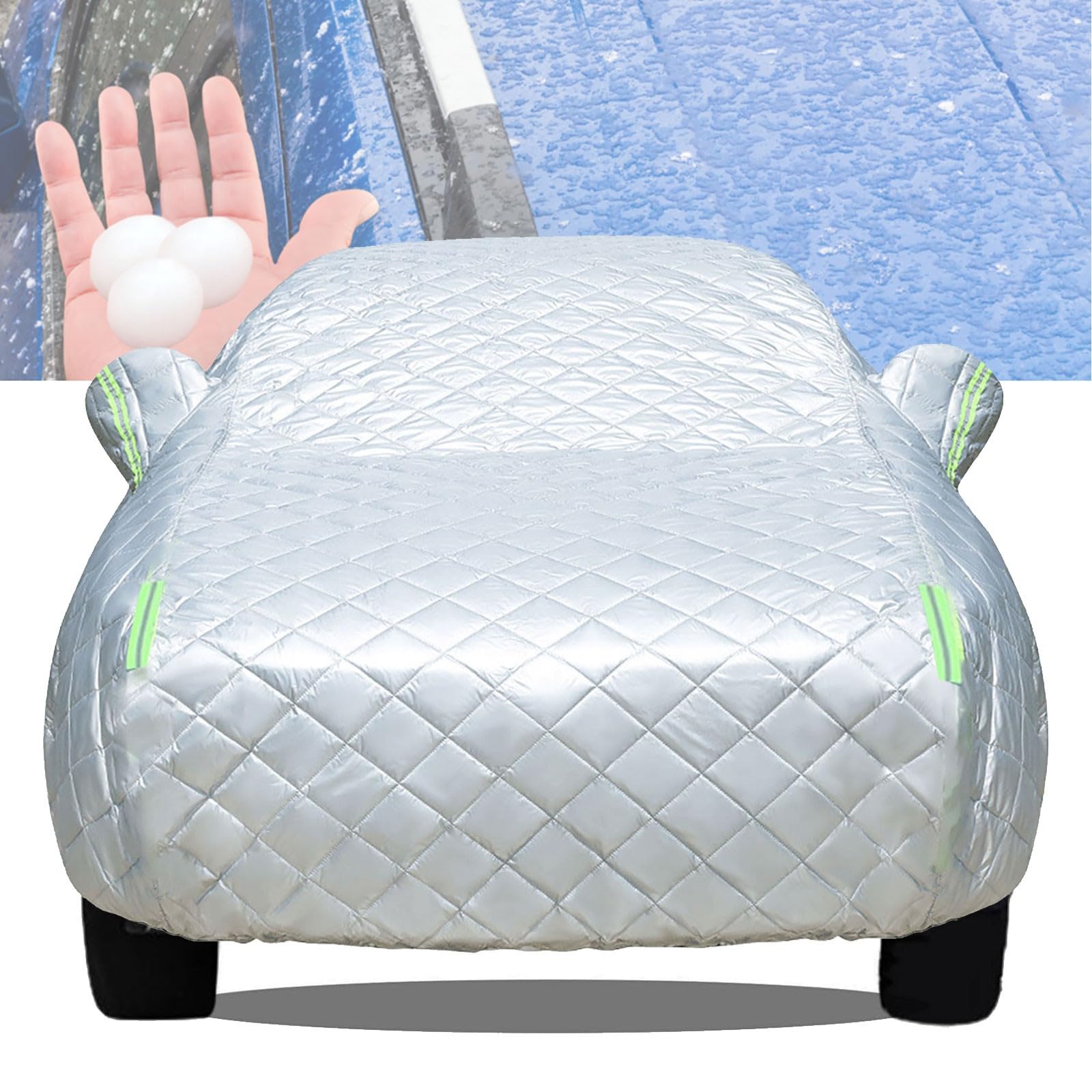 Telo Grandine Auto per Volv O V90, Vento Antipolvere Parabrezza Esterno Impermeabile Anti UV Auto Antipolvere Anti Vento, Copertura Auto Antigrandine(Silver)