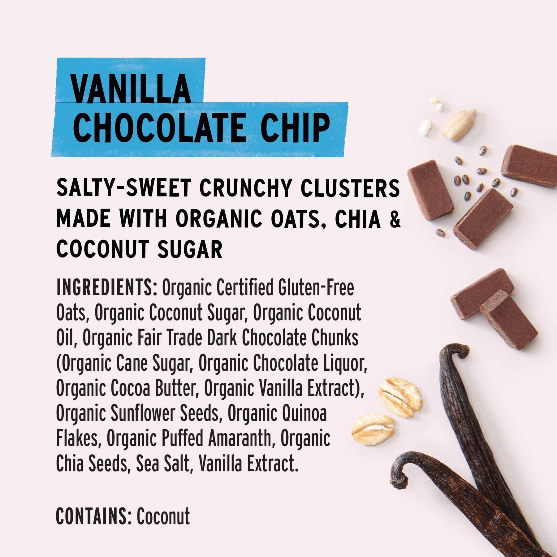 puramente elizabeth Vanilla Chocolate Chip, granola de grano antiguo, sin gluten, sin OMG (6 unidades, 72 onzas a granel)
