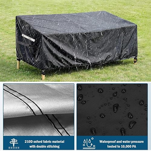 Miniatura 3 de Juego de sillas de mesa de patio, funda impermeable para muebles de 67 pulgadas de largo x 37 pulgadas de ancho x 28 pulgadas de alto, funda para