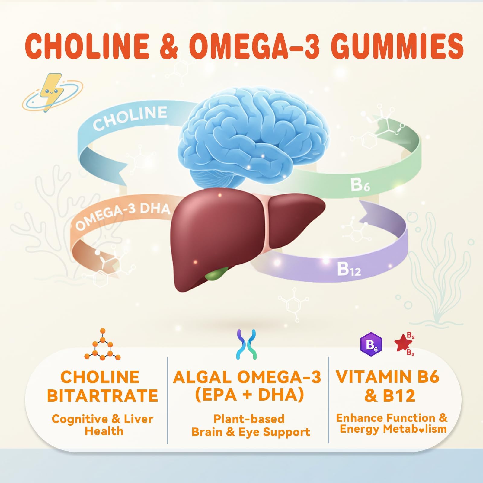 ABYSSUS Choline Gummies for Kids, Choline Bitartrate Supplement, 60 Count — Amazon image 2