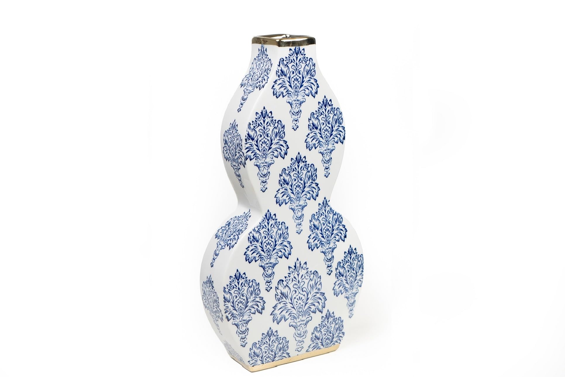 Vase en porcelaine artisanale bleu et blanc de qualité supérieure