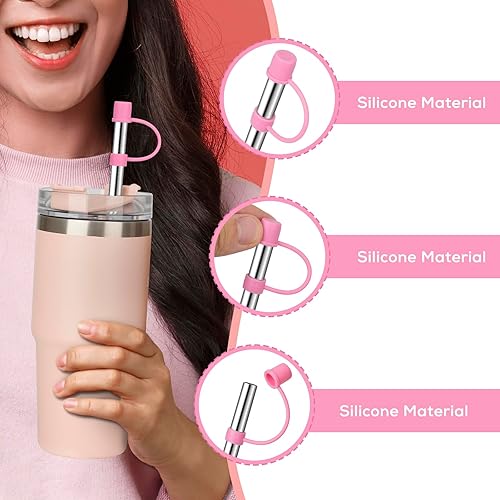 Miniatura 4 de Tapa de popote para Stanley Cup Adventure Quencher de 40 onzas, puntas de tapón de silicona reutilizables para vaso Stanley de 30 onzas, 20 onzas,