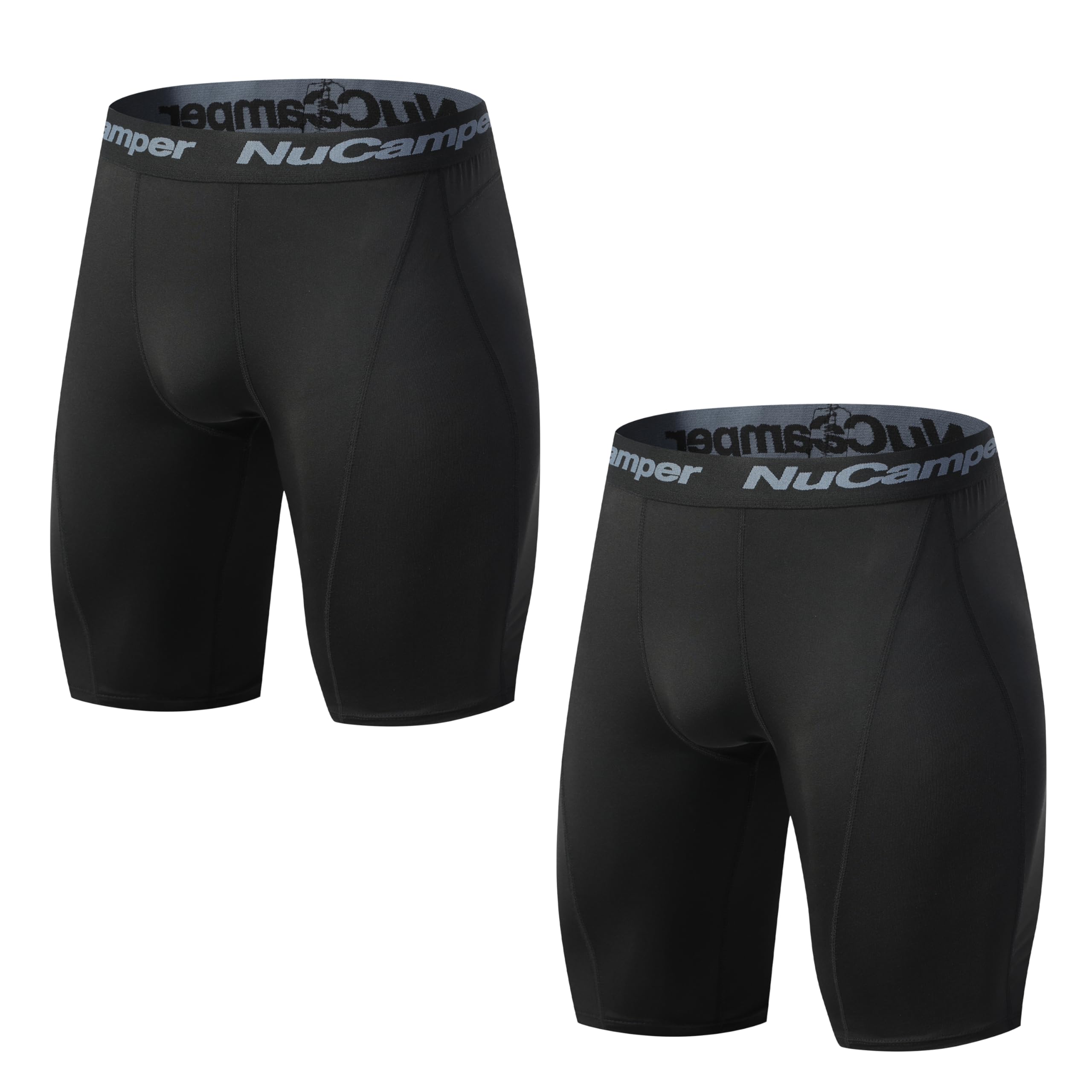NuCamper Pantalones cortos de compresión para hombre, de elastano, para gimnasio, ropa interior de rendimiento, calzoncillos tipo bóxer para entrenamiento, frescos, secos y activos