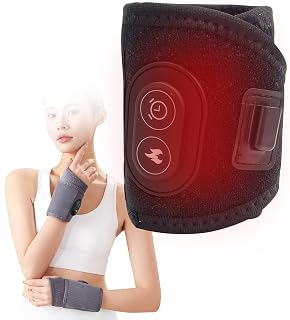 Electric Heated Wrist Brace | Left/Right Hand Compatible | for Sprains, Ligament Injuries, Sports, Parenting & Housework | Timer Function | USB Heating | Machine Washable