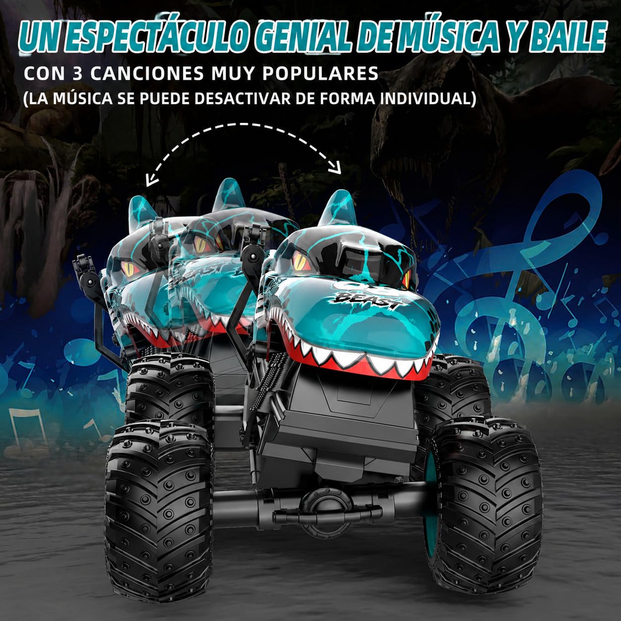 Coche Teledirigido, Monster Truck Niños 3 4 5 6 7 8 años, 2.4GHZ Coche RC Escala 1:20, Coches Teledirigidos para Niños, Juguetes Niños 3 4 5 6 7 8 años, Regalos Cumpleaños niños