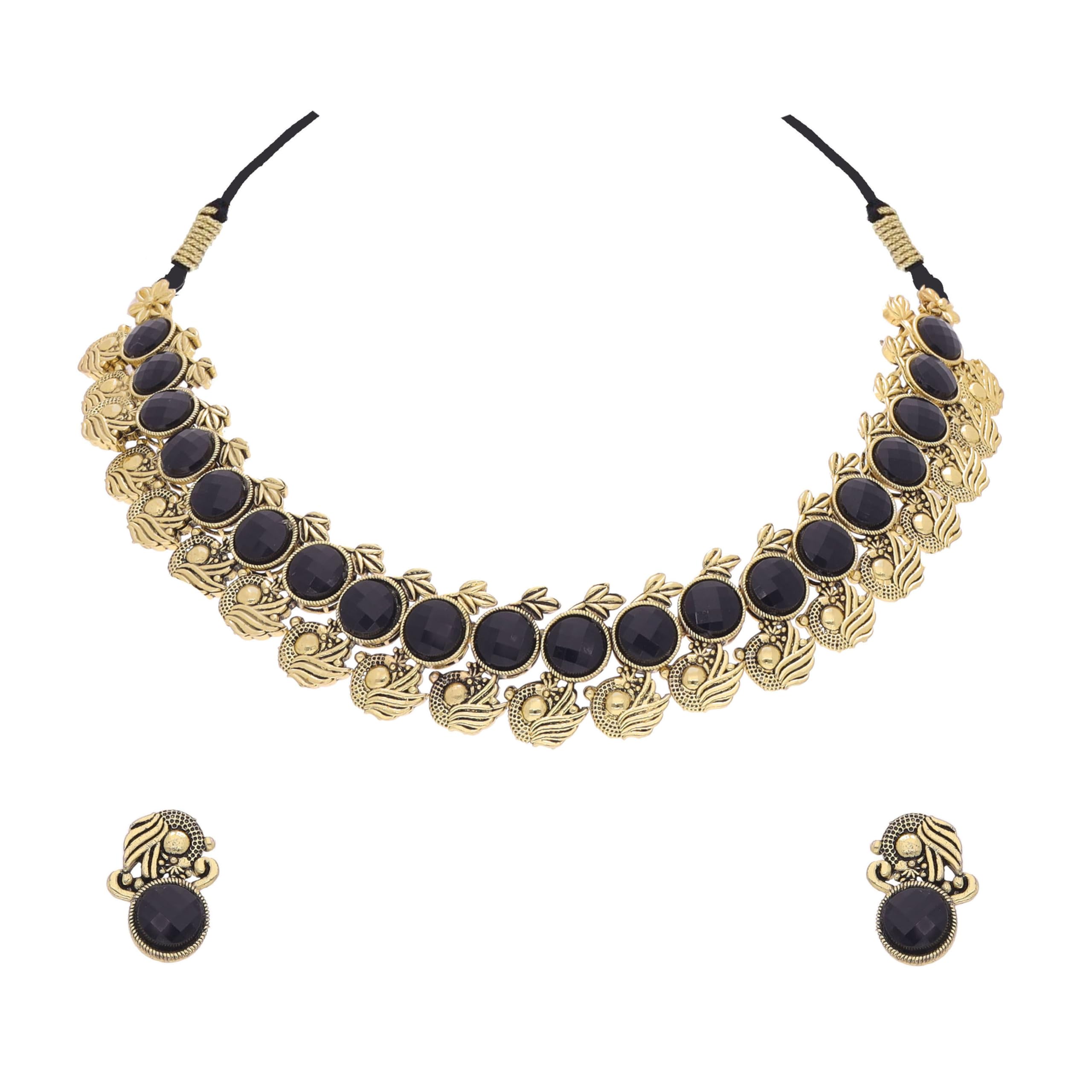 Brado Jewellery Contemporary Gold Plated American Diamond (AD) Stone Jewellery Choker Necklace set with Matching Pair of stud Earrings For festival party or wedding for women and girls (B0D7HLM58Y) Amazon Price History, Amazon Price Tracker