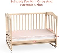 Vista 7 de Colchón mini para cuna, 38 x 24 x 4 pulgadas, espuma viscoelástica de gel cómoda de doble cara, colchón transpirable de alta calidad para cunas mini