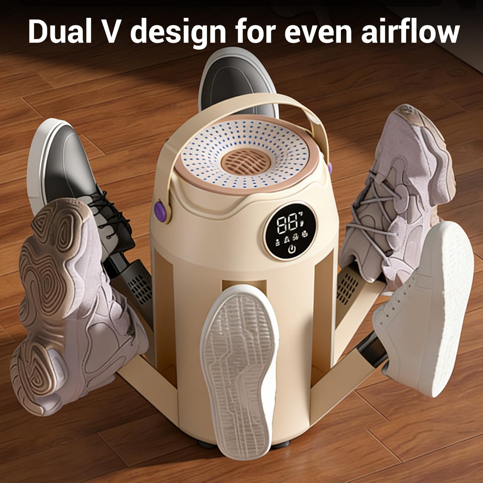 Asixxsix Sèche-Bottes, Sèche-Chaussures pour Bottes et Gants de Travail, 6 Ports de Séchage avec Minuterie, Conception de Tube Réglable, pour de Ski, Chaussures, Gants (Prise UE 220V)